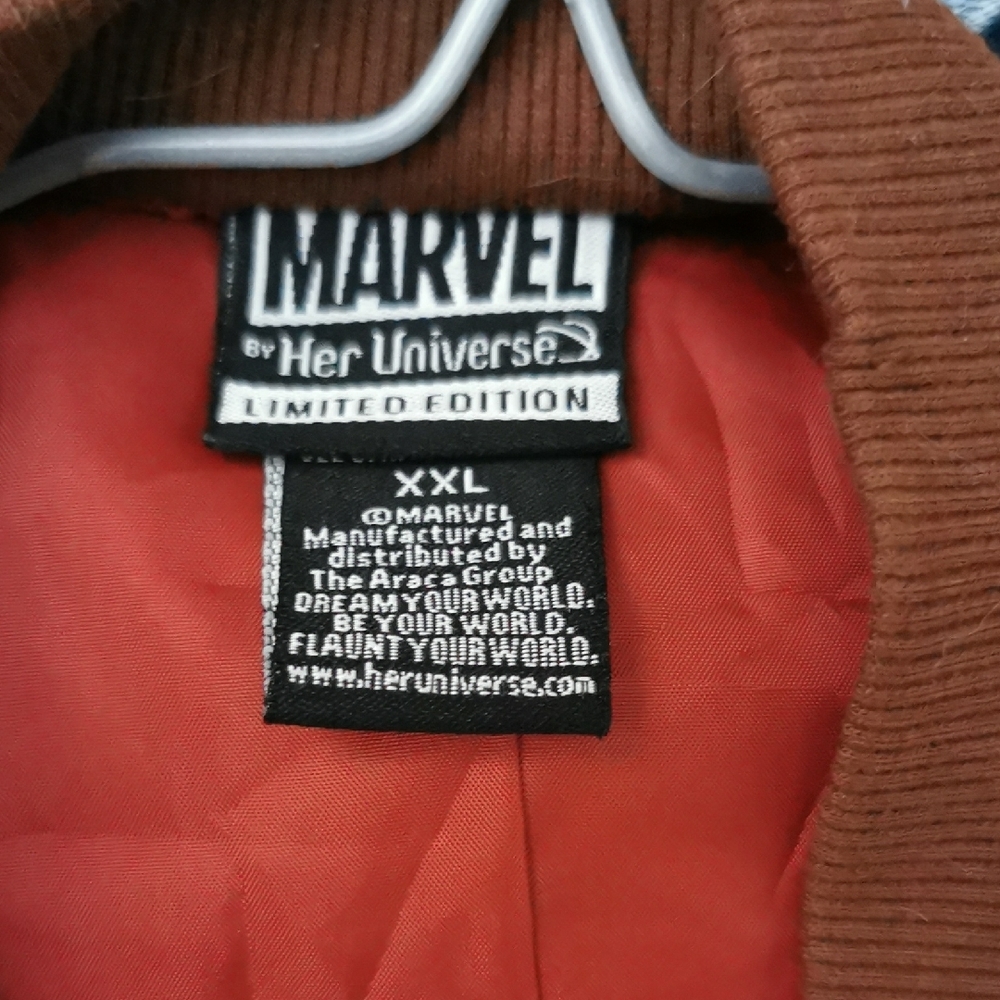 Her Universe Burgundy and Chocolate Bomber Jacket - Picture 2 of 3